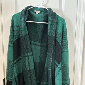 Green and Black plaid sweater